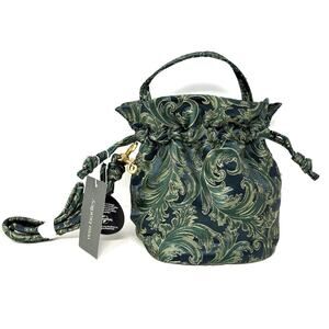 Vera Bradley Wicked Tilden Drawstring Crossbody Bag Positively Green Jacquard